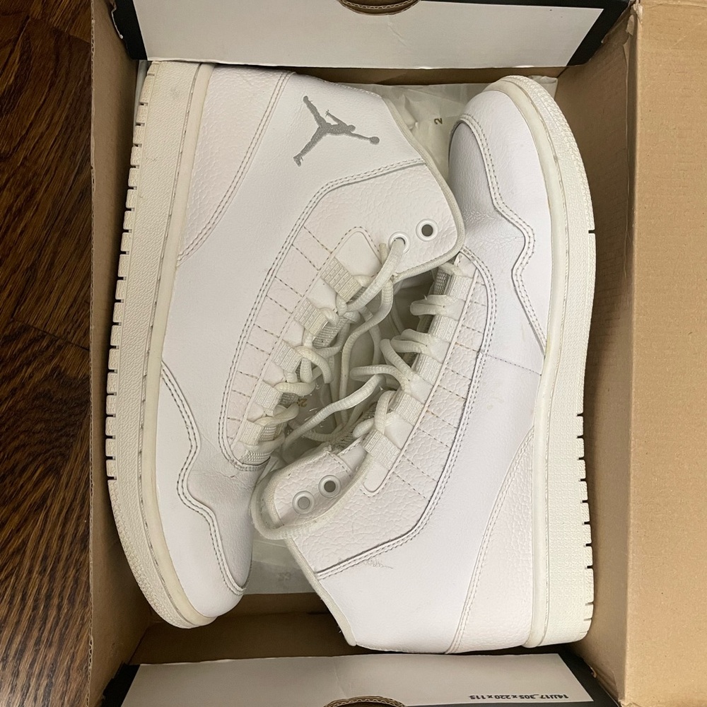 Jordan White High-Top Sneakers with Jumpman Logo